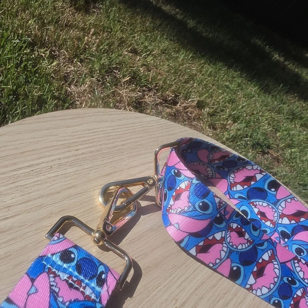 Disney Stitch Dog Leash Adjustable Nylon Strap Blue Pink Character Print